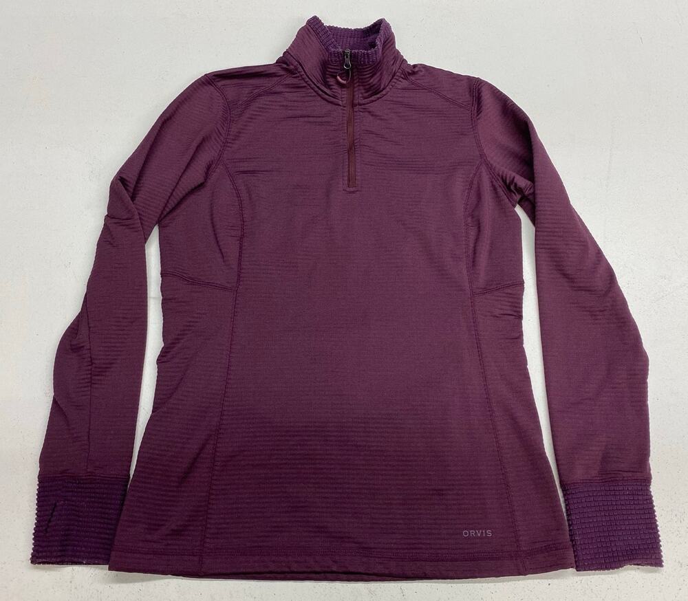 Women Orvis 1/4 zip burgundy performance athletic pullover top, S
